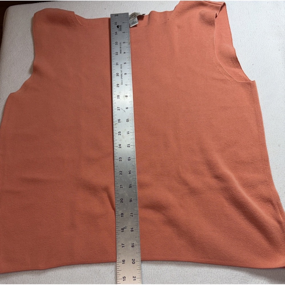 Coldwater Creek Shirt Womens Large Shell Sleeveless Orange Tank Top Vintage